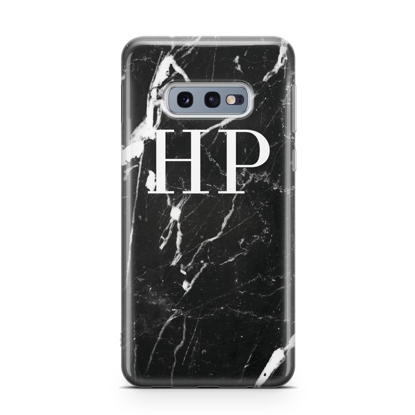 Marble White Initials Monogram Personalised Samsung Galaxy S10E Case