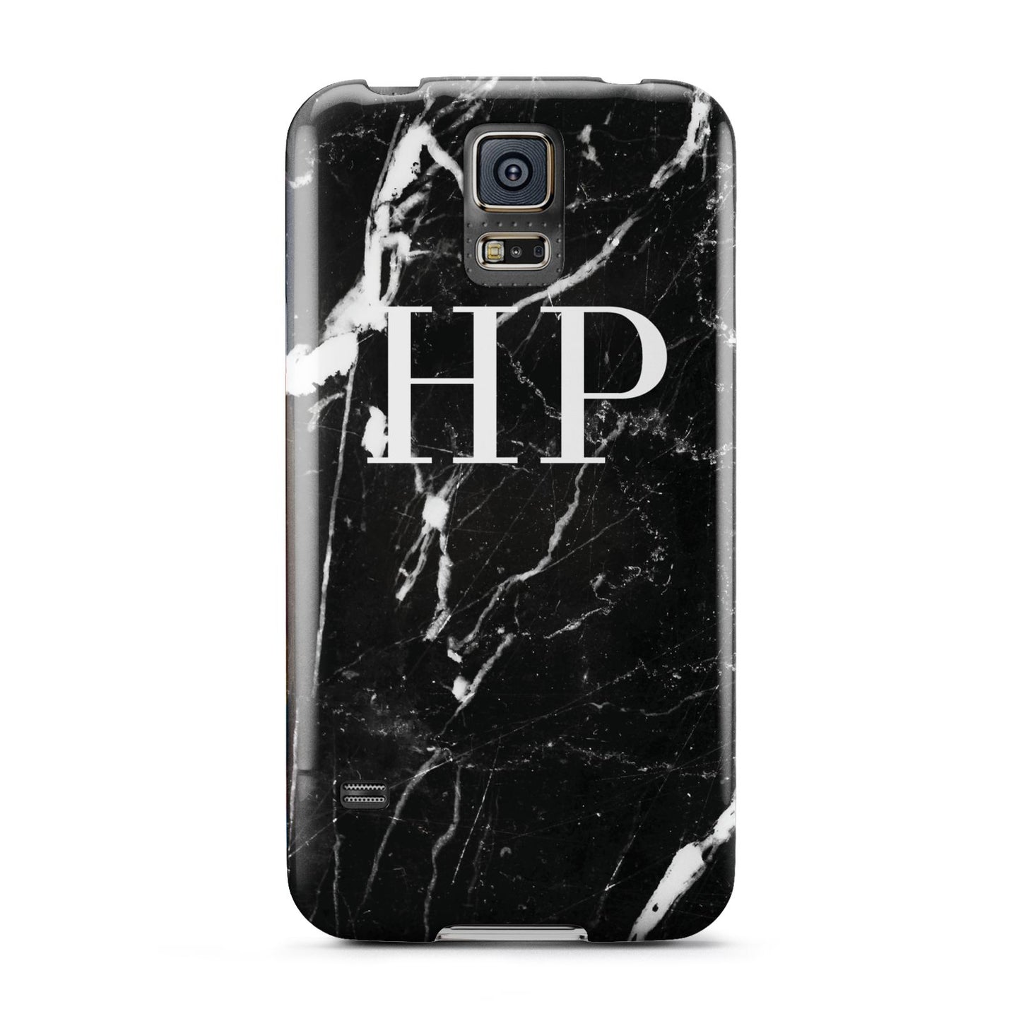 Marble White Initials Monogram Personalised Samsung Galaxy S5 Case