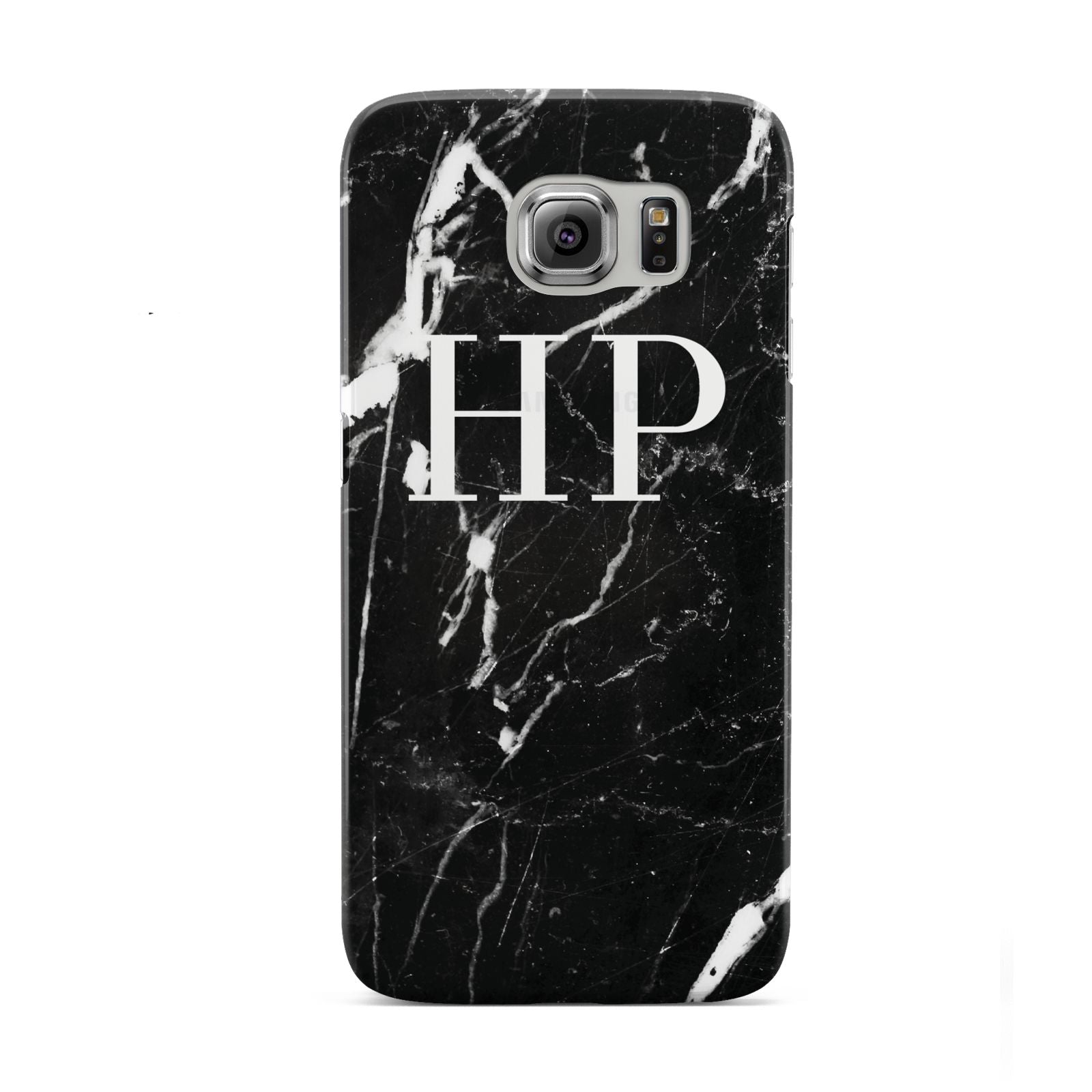 Marble White Initials Monogram Personalised Samsung Galaxy S6 Case