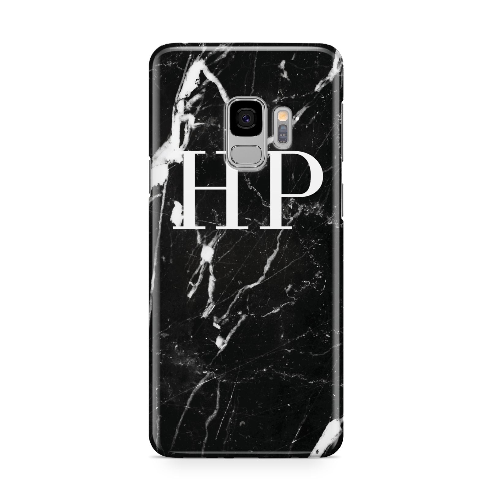 Marble White Initials Monogram Personalised Samsung Galaxy S9 Case