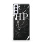 Marble White Initials Monogram Personalised Samsung S21 Plus Case