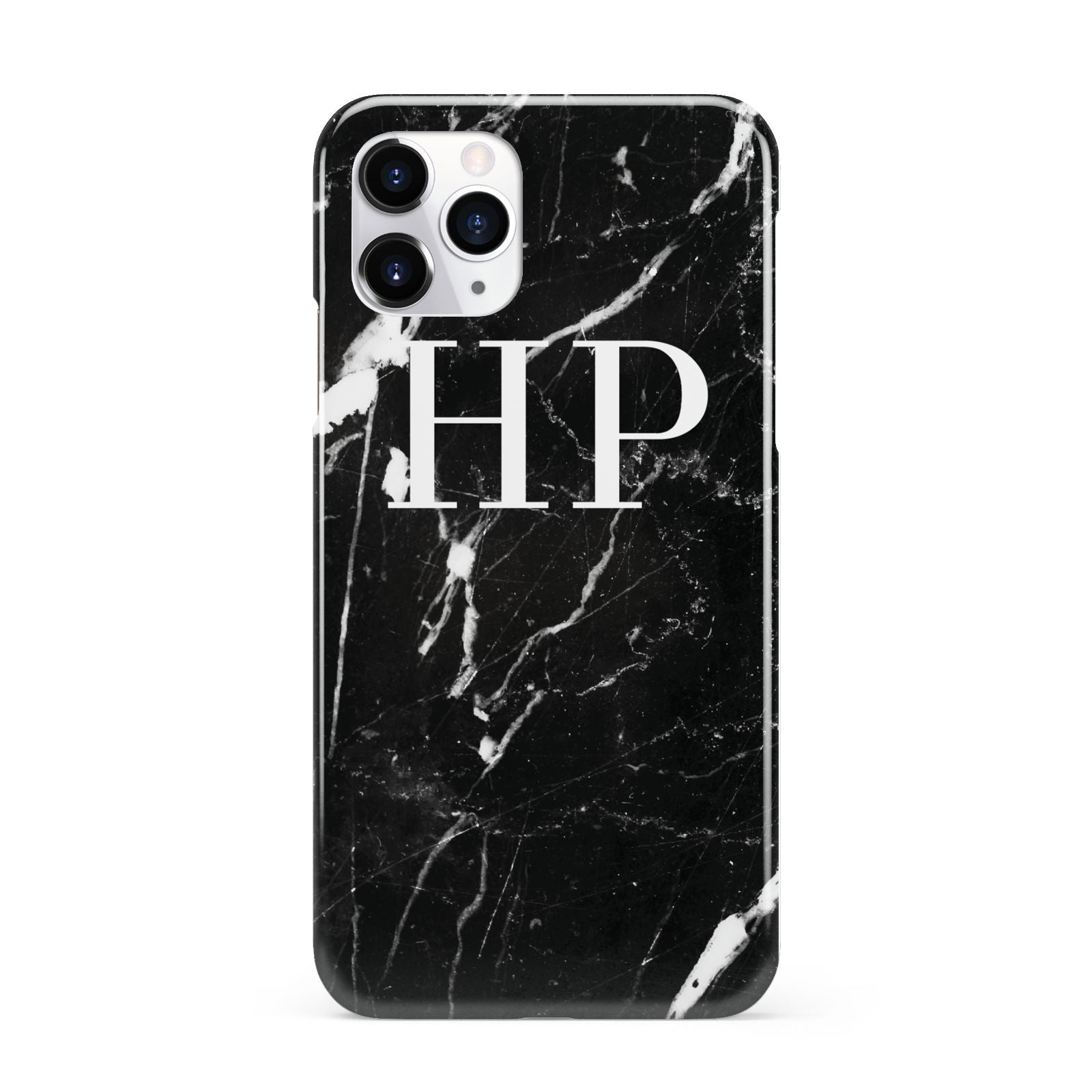 Marble White Initials Monogram Personalised iPhone 11 Pro 3D Snap Case