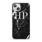 Marble White Initials Monogram Personalised iPhone 13 Clear Bumper Case