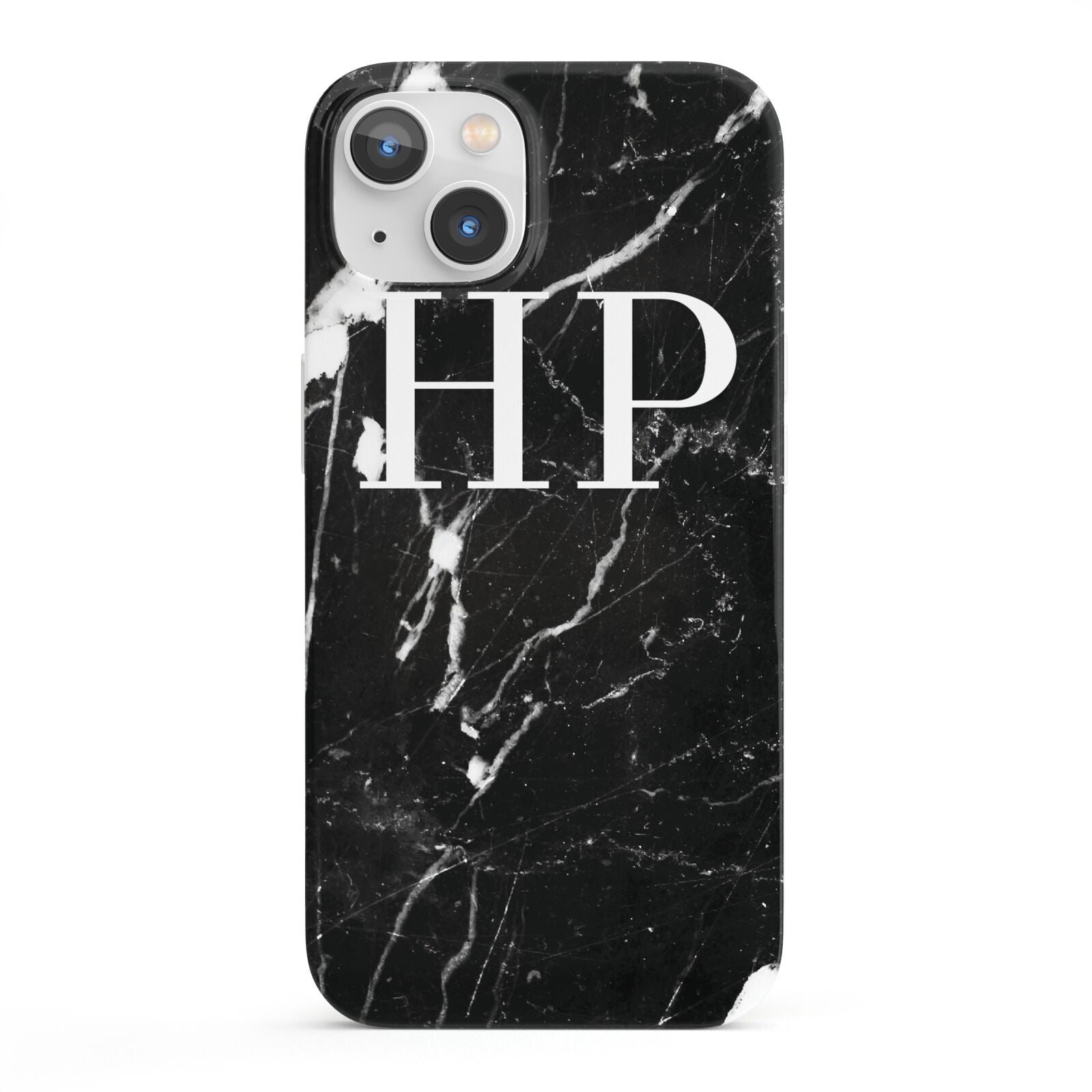 Marble White Initials Monogram Personalised iPhone 13 Full Wrap 3D Snap Case