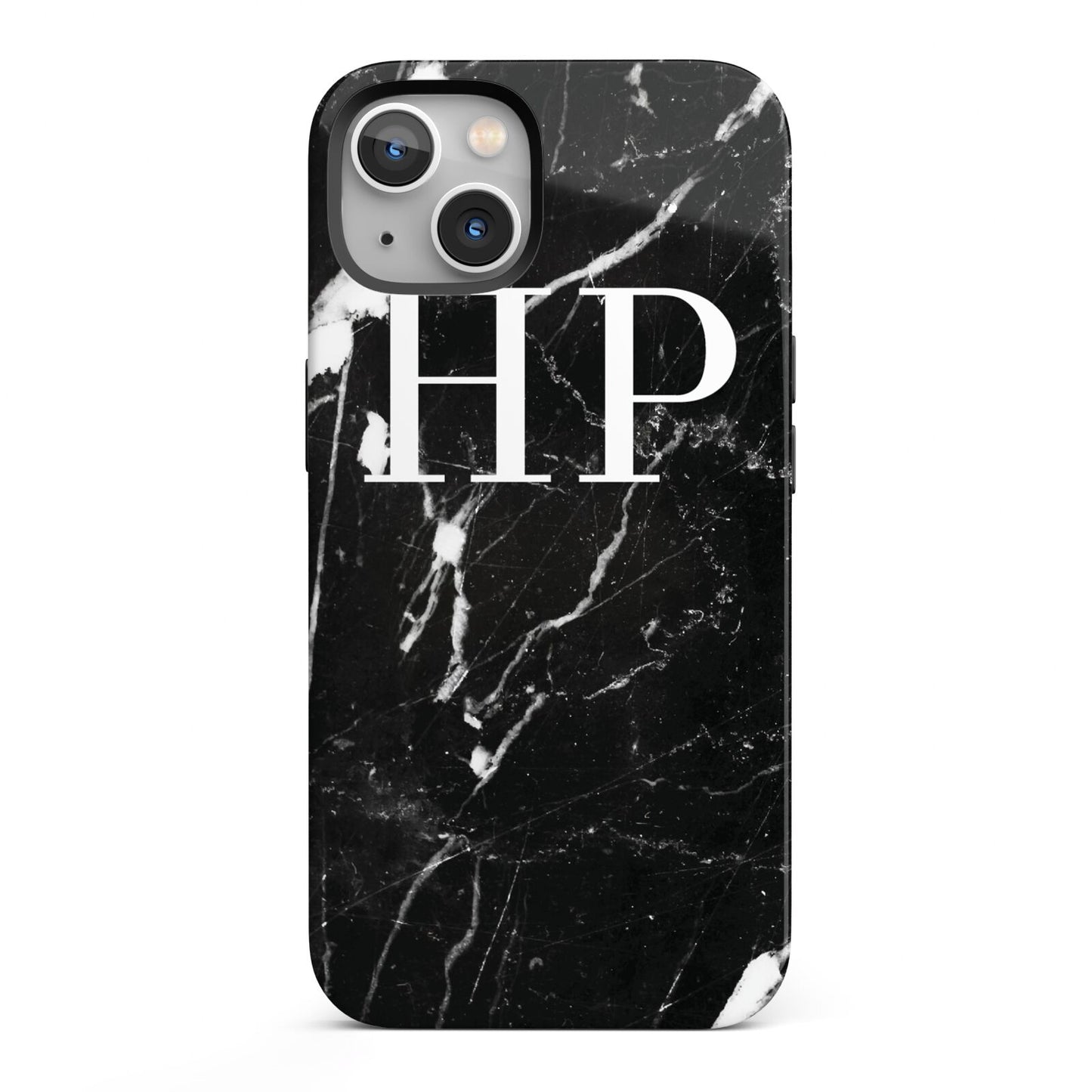 Marble White Initials Monogram Personalised iPhone 13 Full Wrap 3D Tough Case
