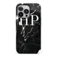 Marble White Initials Monogram Personalised iPhone 13 Pro Full Wrap 3D Tough Case