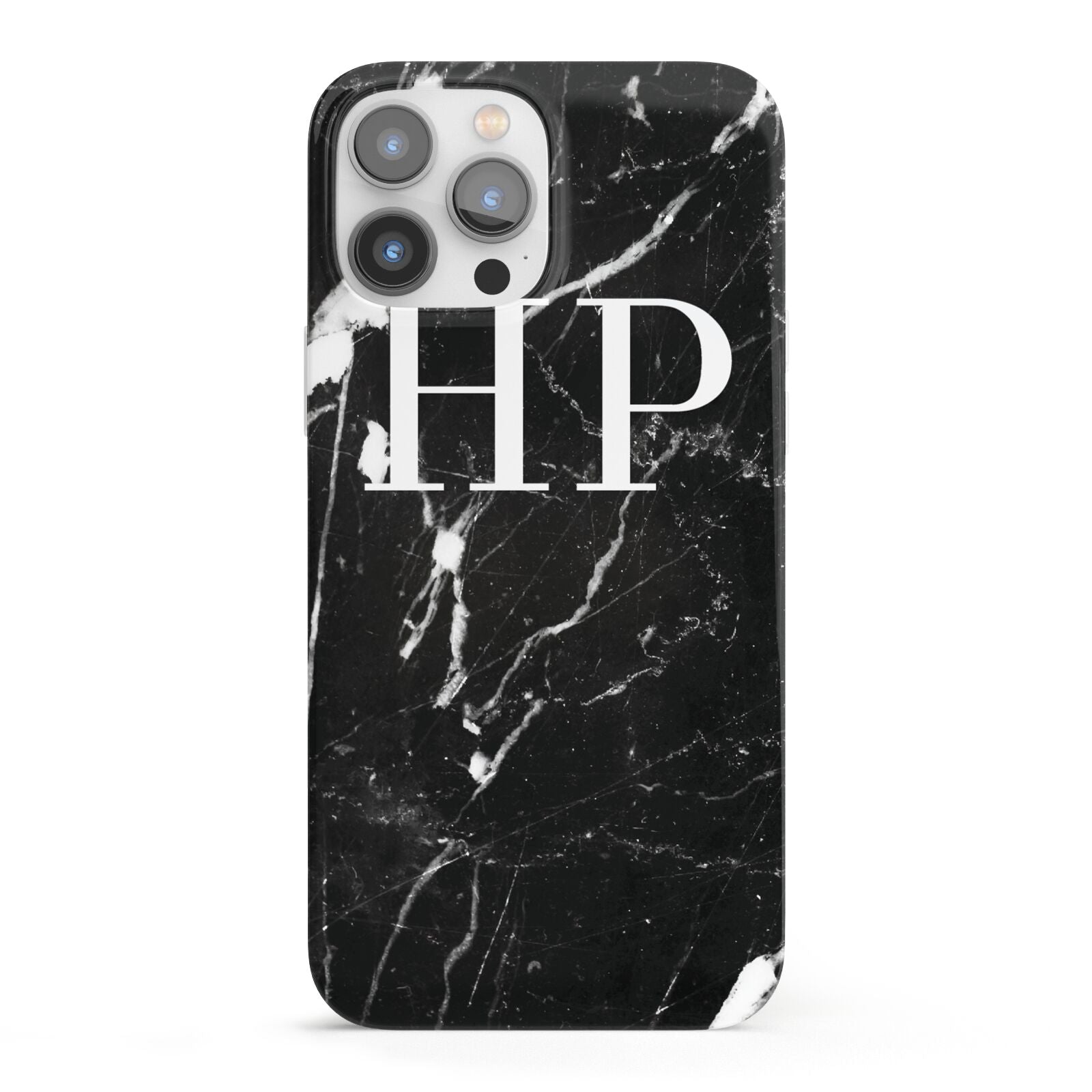 Marble White Initials Monogram Personalised iPhone 13 Pro Max Full Wrap 3D Snap Case