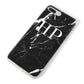 Marble White Initials Monogram Personalised iPhone 8 Plus Bumper Case on Silver iPhone Alternative Image