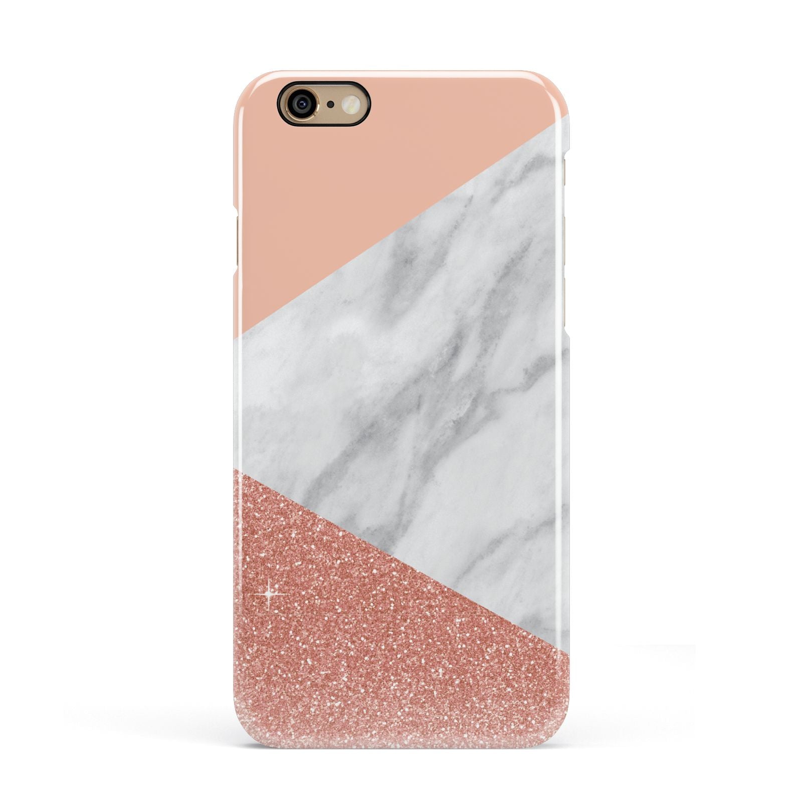 Marble White Rose Gold Apple iPhone 6 3D Snap Case