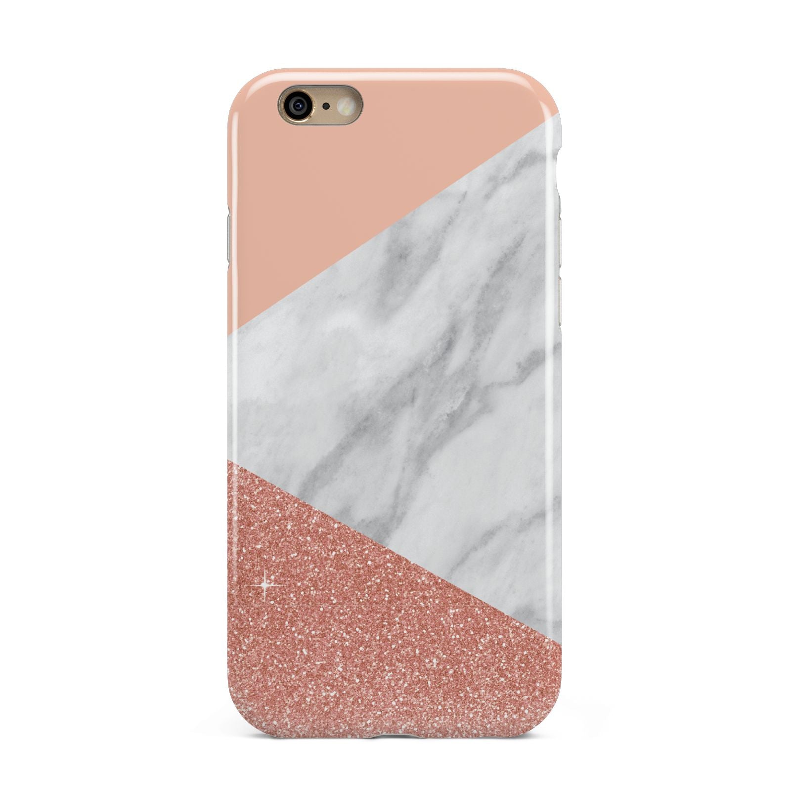 Marble White Rose Gold Apple iPhone 6 3D Tough Case