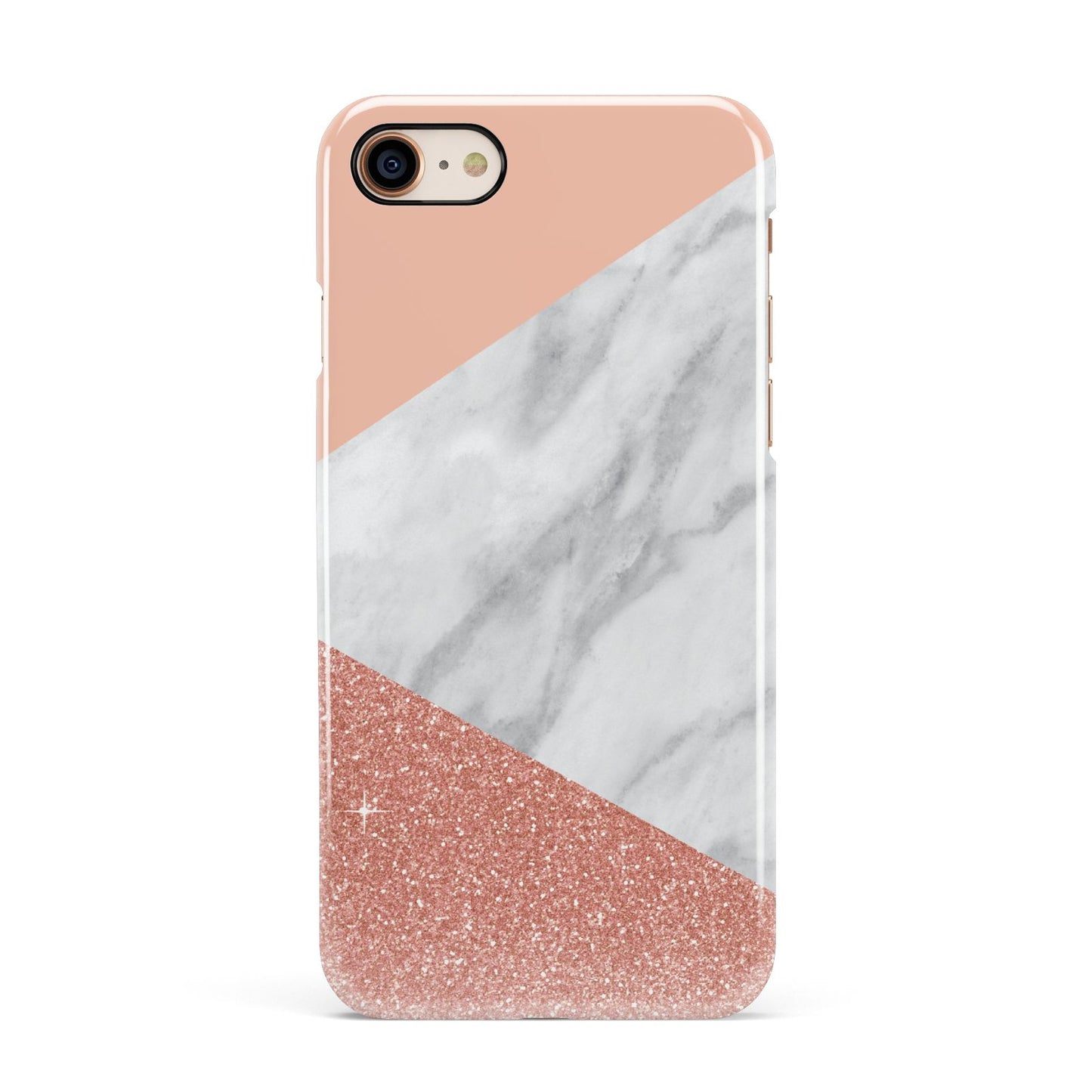 Marble White Rose Gold Apple iPhone 7 8 3D Snap Case