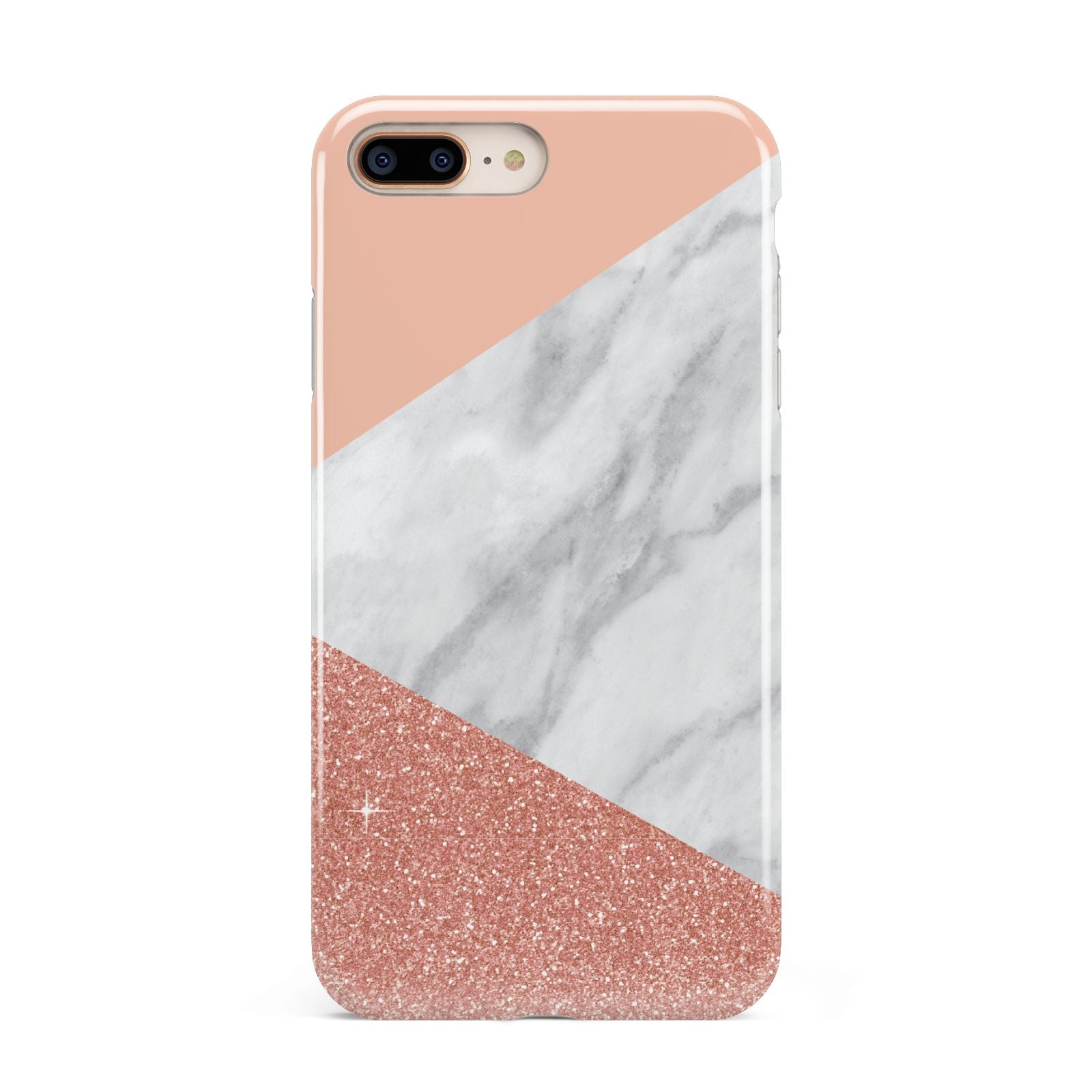 Marble White Rose Gold Apple iPhone 7 8 Plus 3D Tough Case