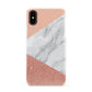 Marble White Rose Gold Apple iPhone XS 3D Snap Case