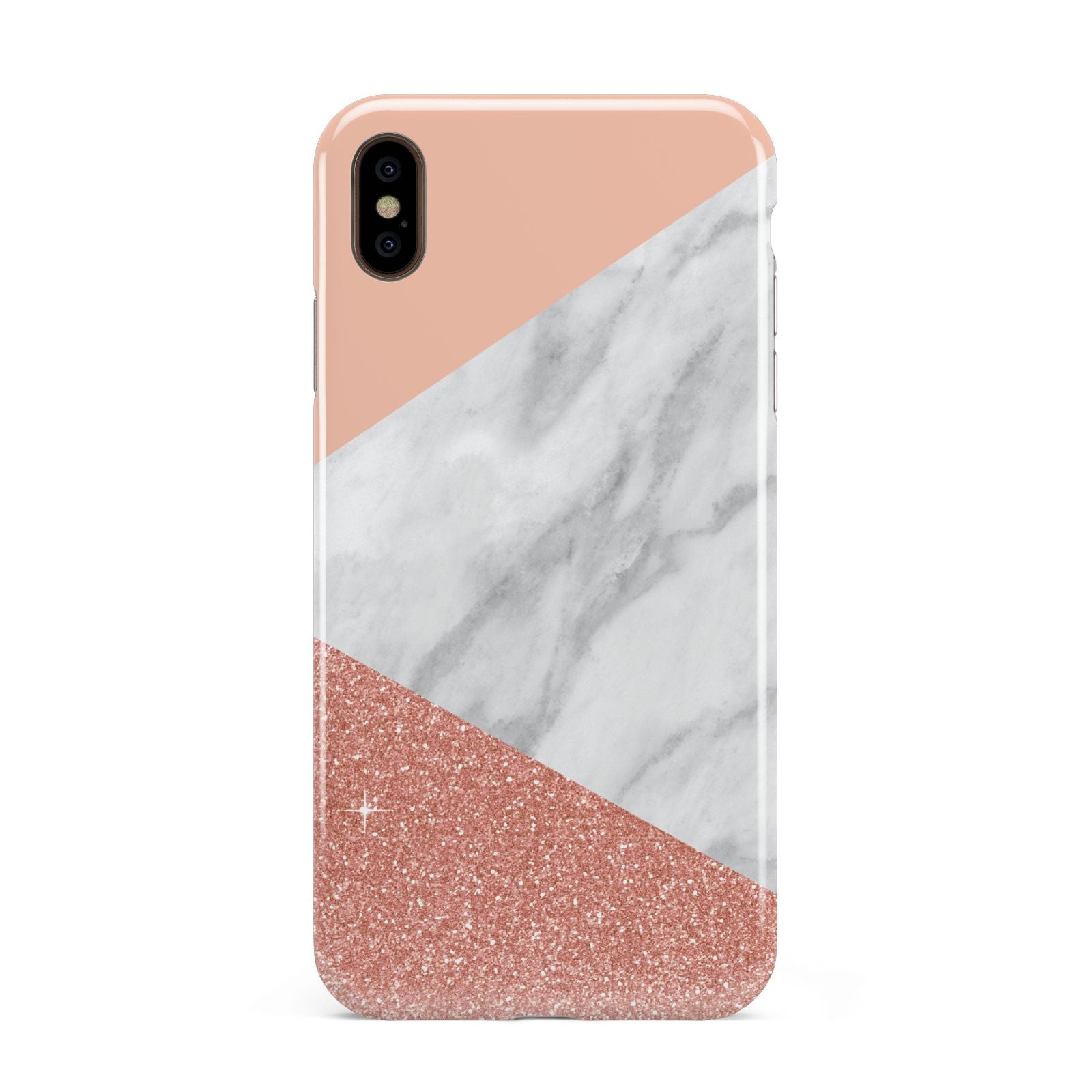 Marble White Rose Gold Apple iPhone Xs Max 3D Tough Case