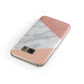 Marble White Rose Gold Samsung Galaxy Case Front Close Up