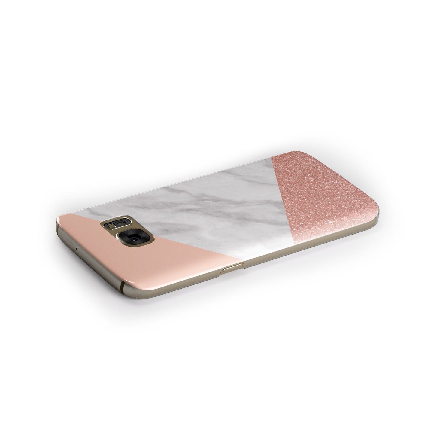 Marble White Rose Gold Samsung Galaxy Case Side Close Up