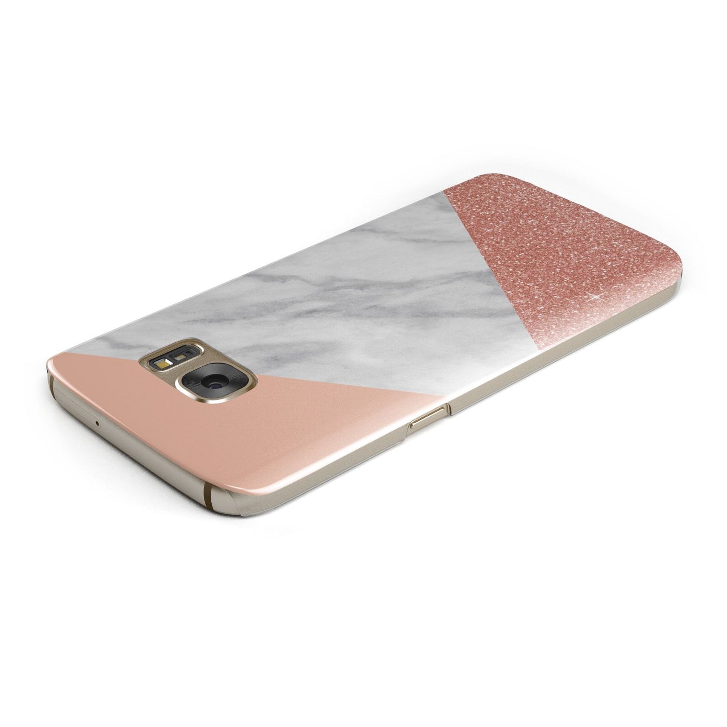Marble White Rose Gold Samsung Galaxy Case Top Cutout