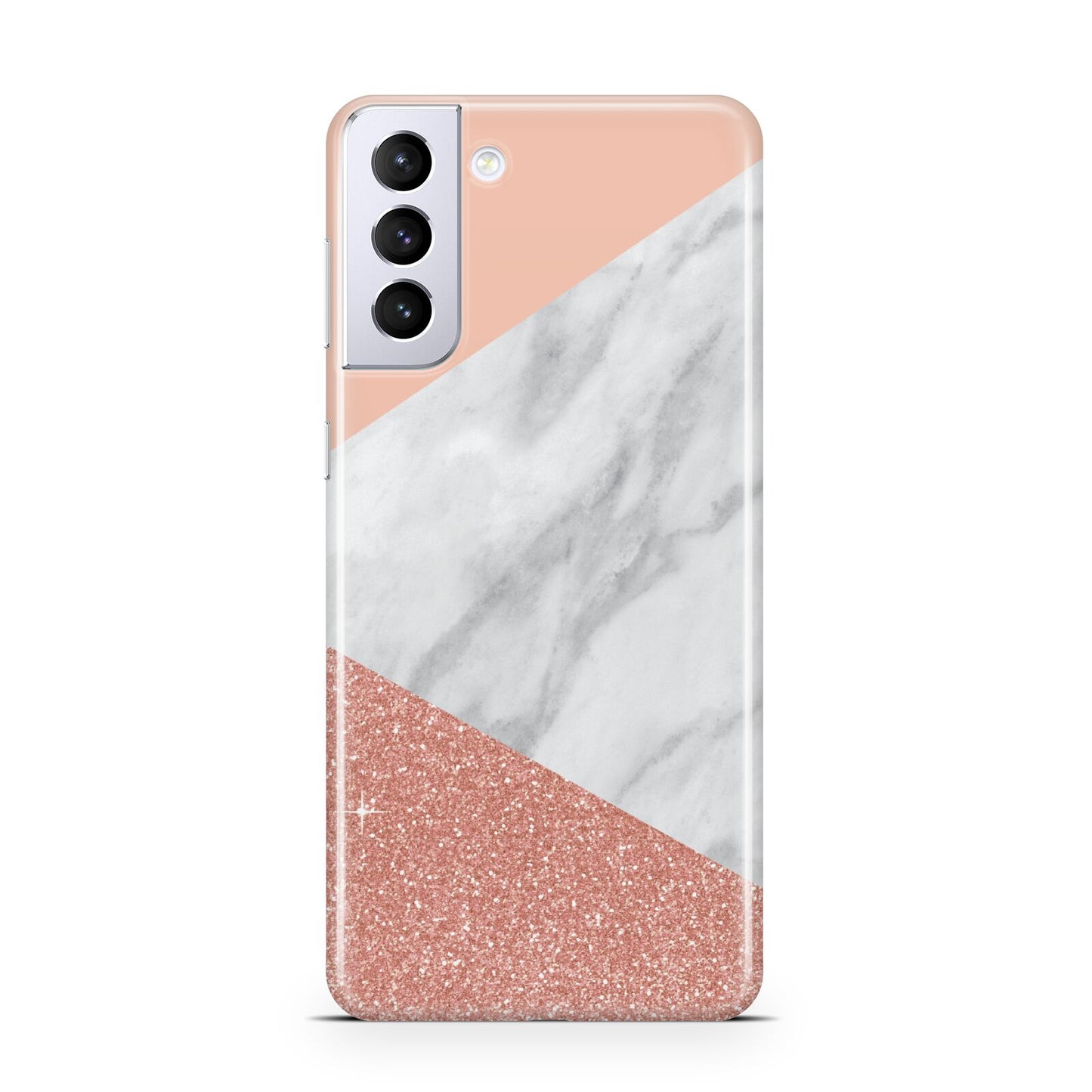 Marble White Rose Gold Samsung S21 Plus Phone Case
