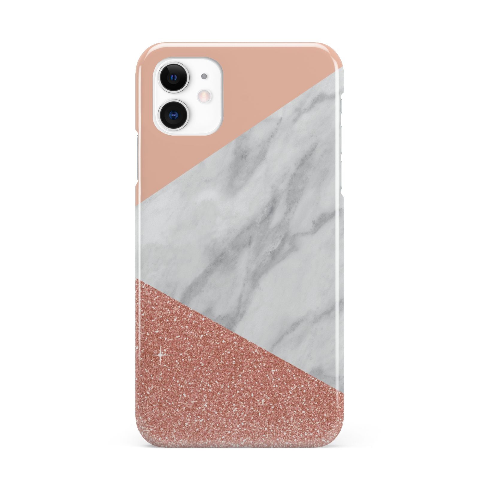 Marble White Rose Gold iPhone 11 3D Snap Case