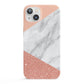 Marble White Rose Gold iPhone 13 Full Wrap 3D Snap Case