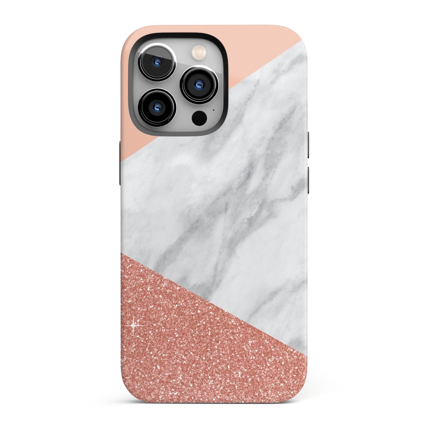 Marble White Rose Gold iPhone 13 Pro Full Wrap 3D Tough Case