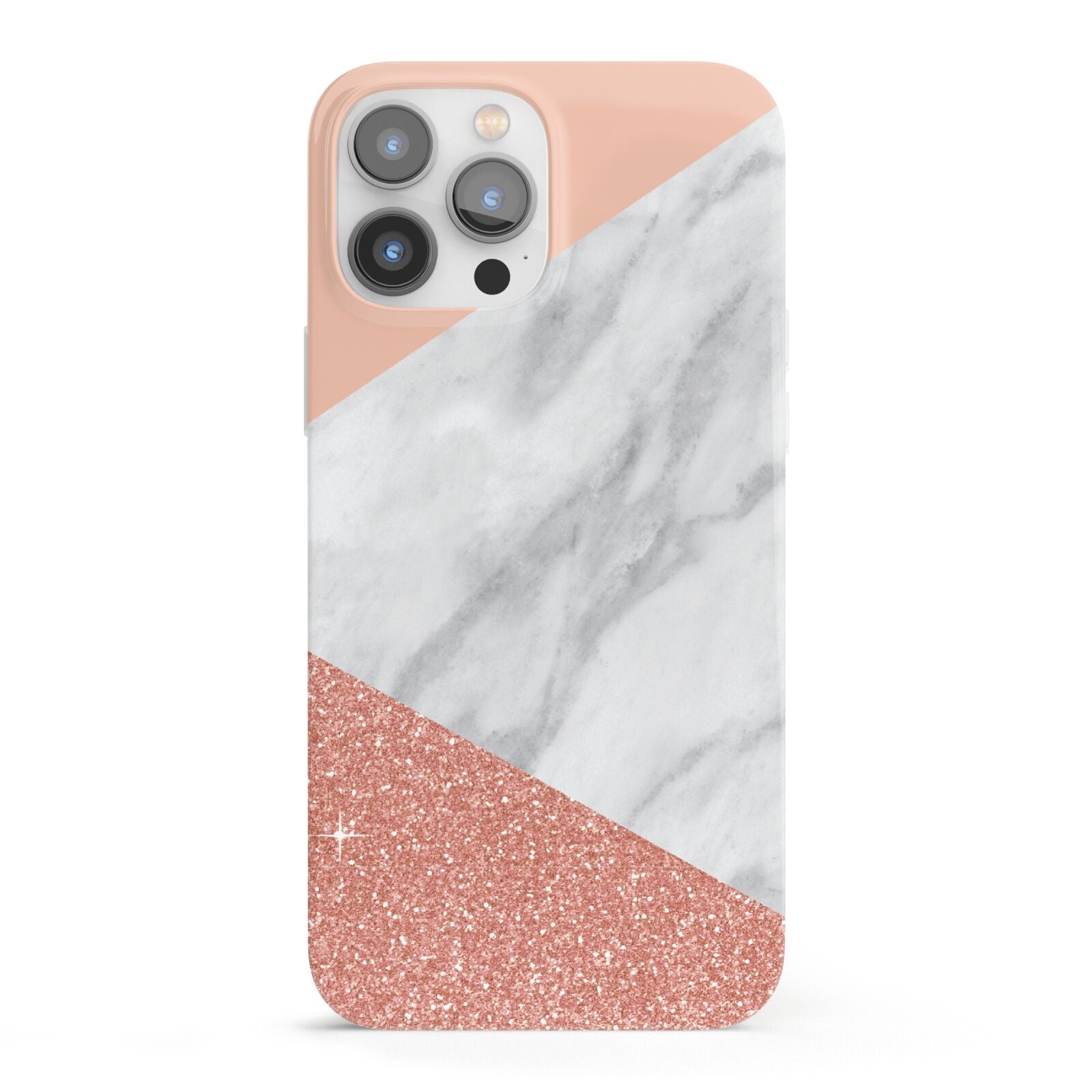 Marble White Rose Gold iPhone 13 Pro Max Full Wrap 3D Snap Case