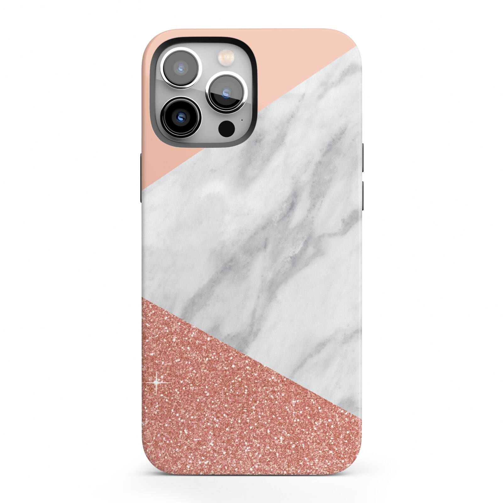 Marble White Rose Gold iPhone 13 Pro Max Full Wrap 3D Tough Case