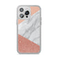 Marble White Rose Gold iPhone 14 Pro Max Clear Tough Case Silver