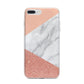 Marble White Rose Gold iPhone 7 Plus Bumper Case on Silver iPhone