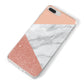 Marble White Rose Gold iPhone 8 Plus Bumper Case on Silver iPhone Alternative Image