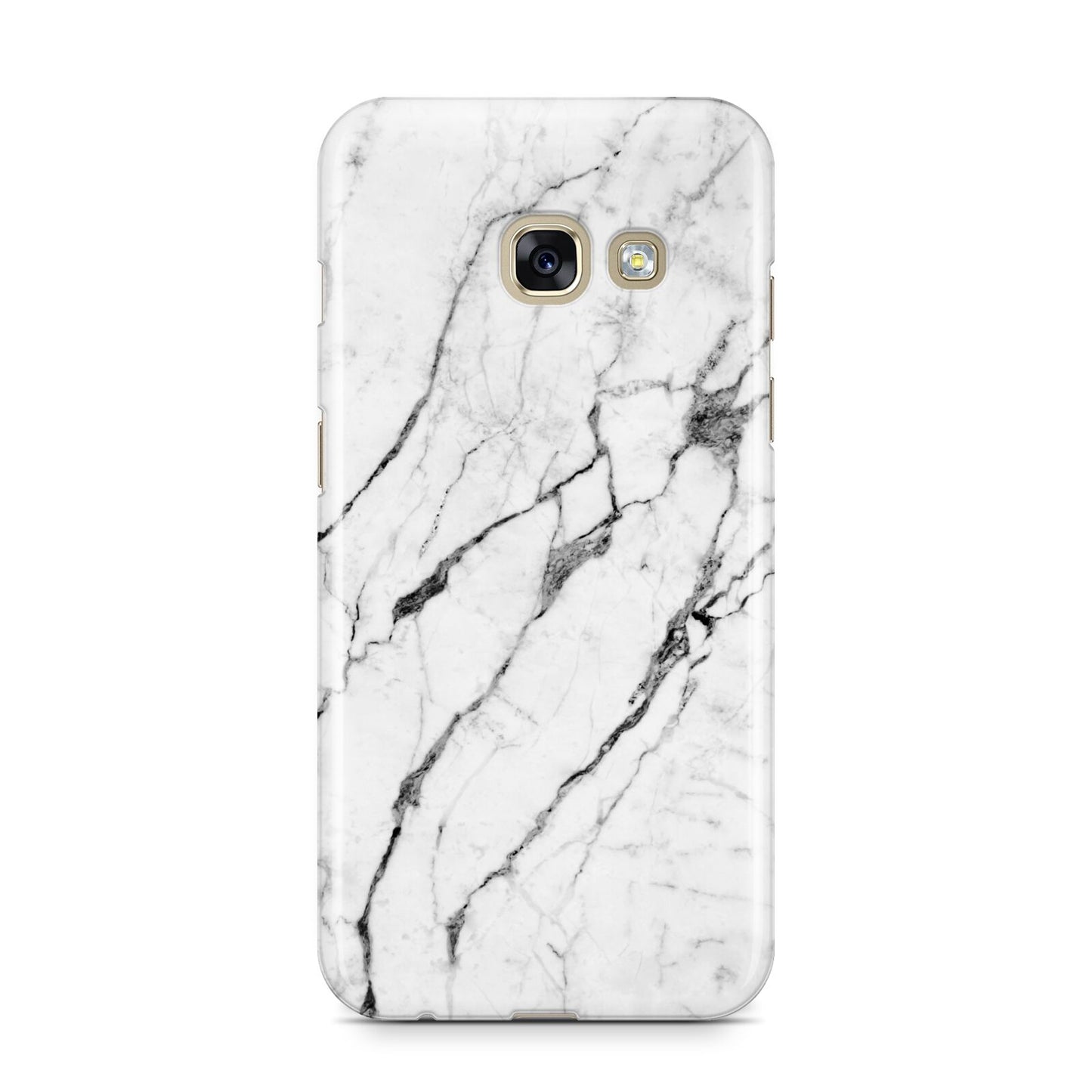 Marble White Samsung Galaxy A3 2017 Case on gold phone