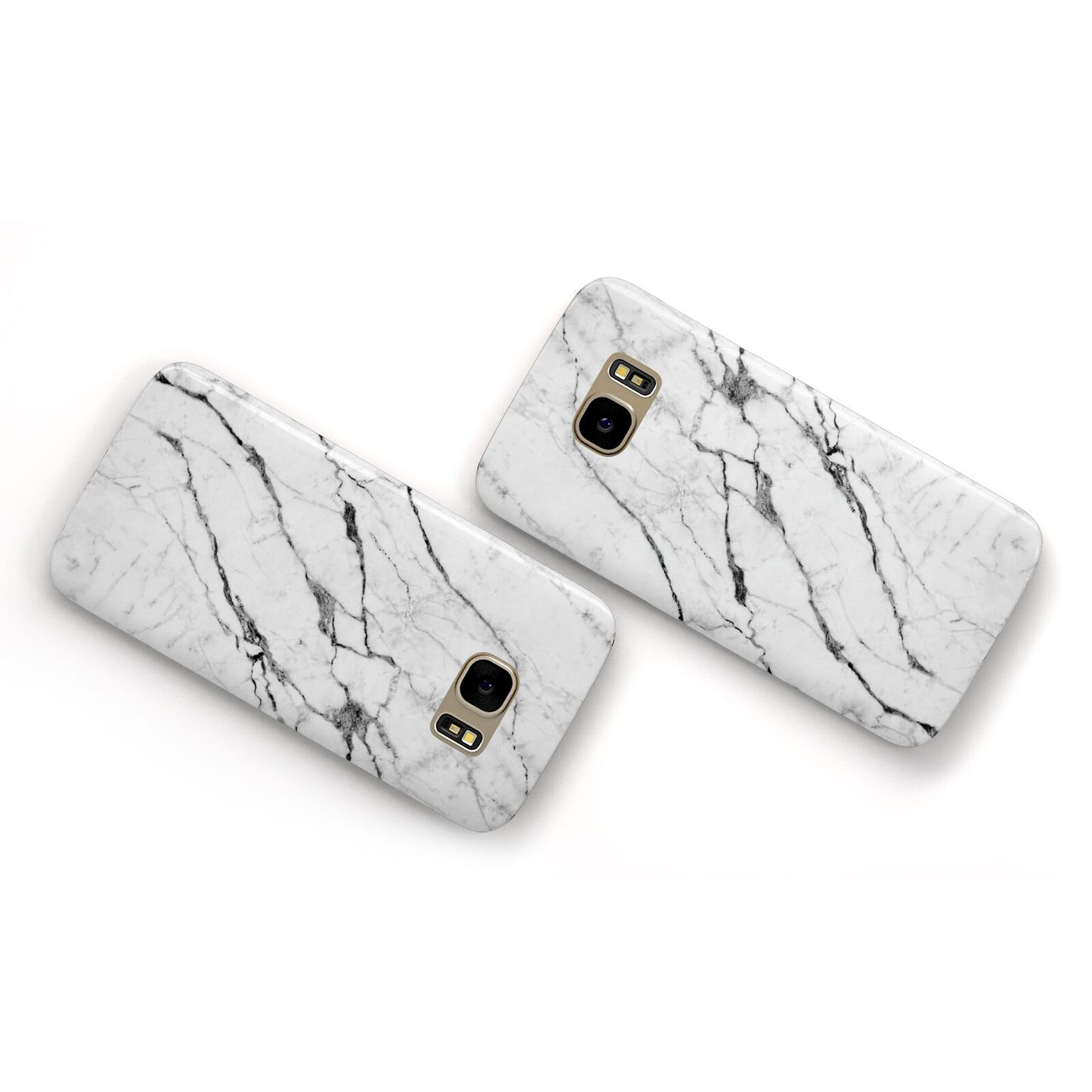 Marble White Samsung Galaxy Case Flat Overview