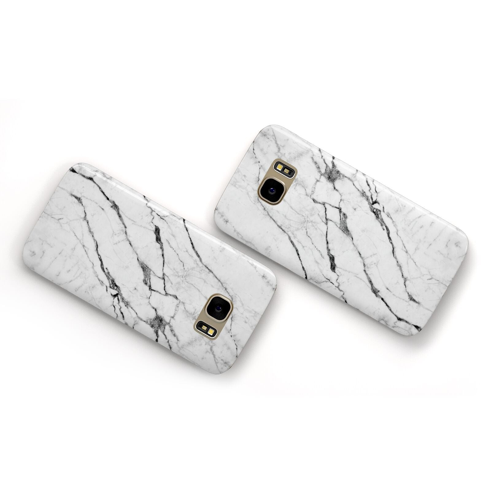Marble White Samsung Galaxy Case Flat Overview