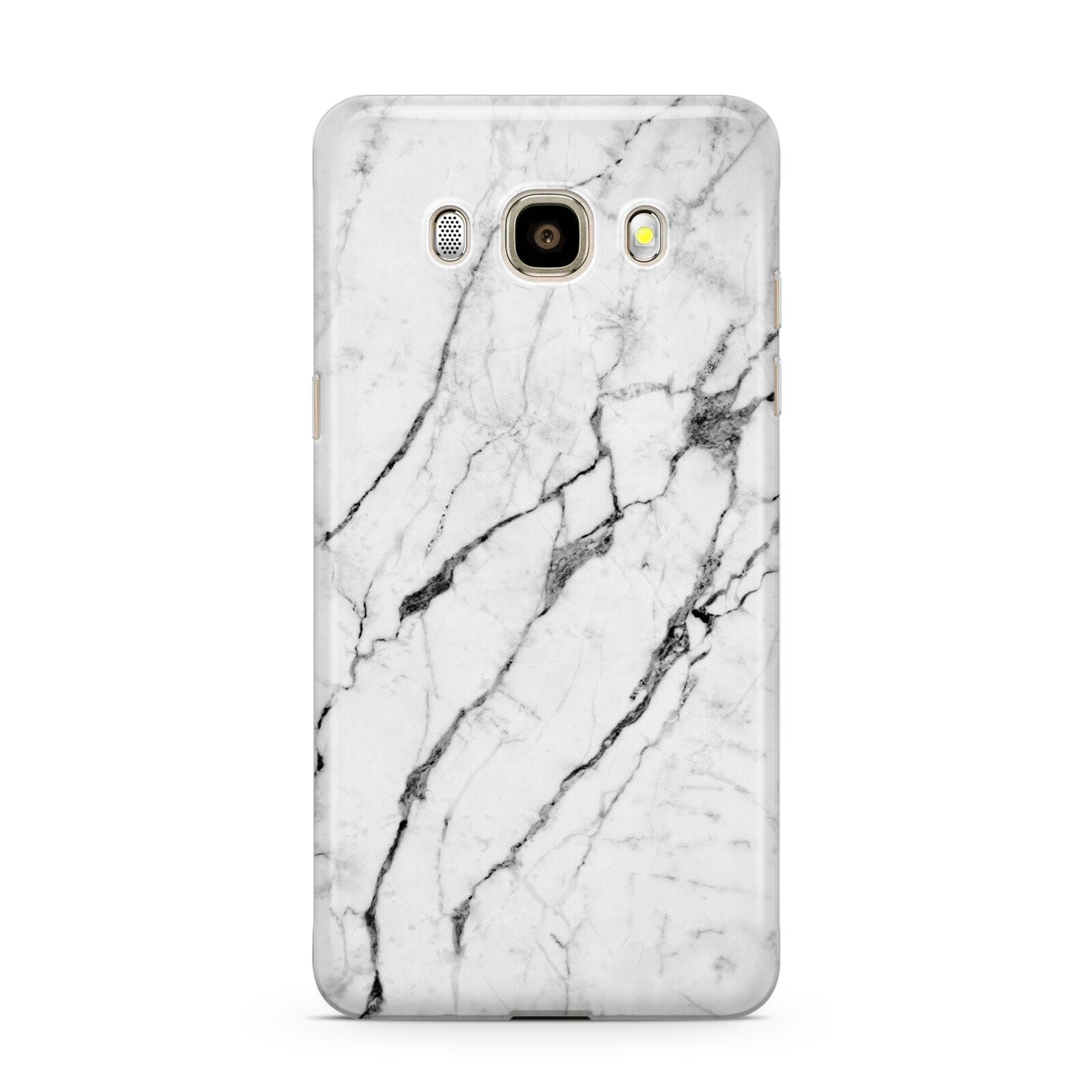 Marble White Samsung Galaxy J7 2016 Case on gold phone