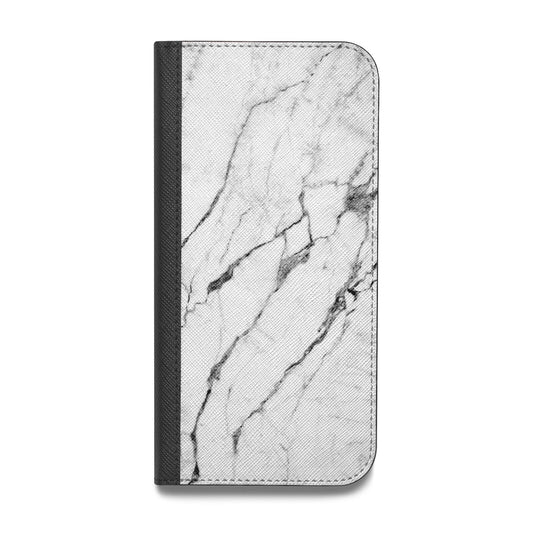 Marble White Vegan Leather Flip iPhone Case