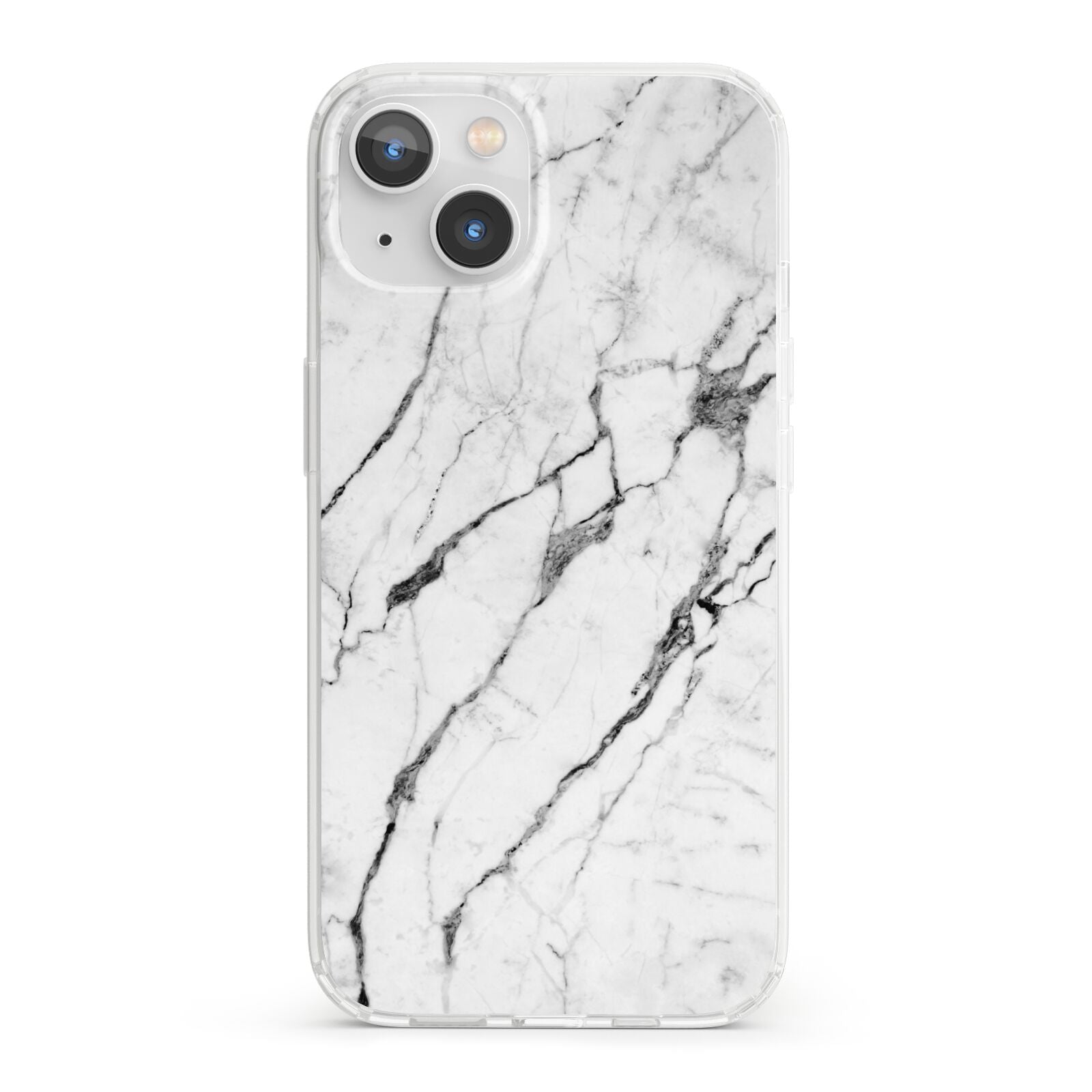 Marble White iPhone 13 Clear Bumper Case