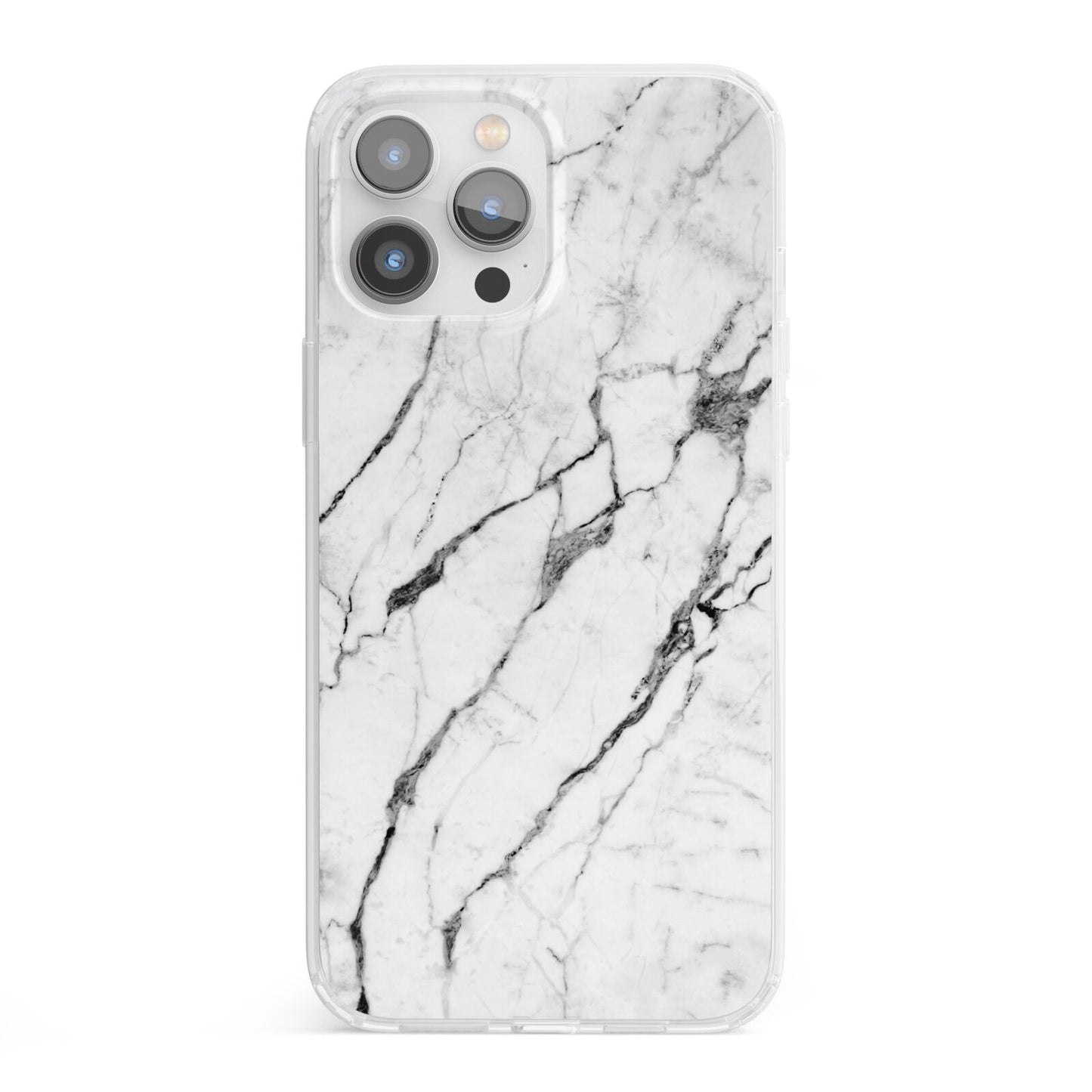 Marble White iPhone 13 Pro Max Clear Bumper Case