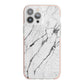 Marble White iPhone 13 Pro Max TPU Impact Case with Pink Edges