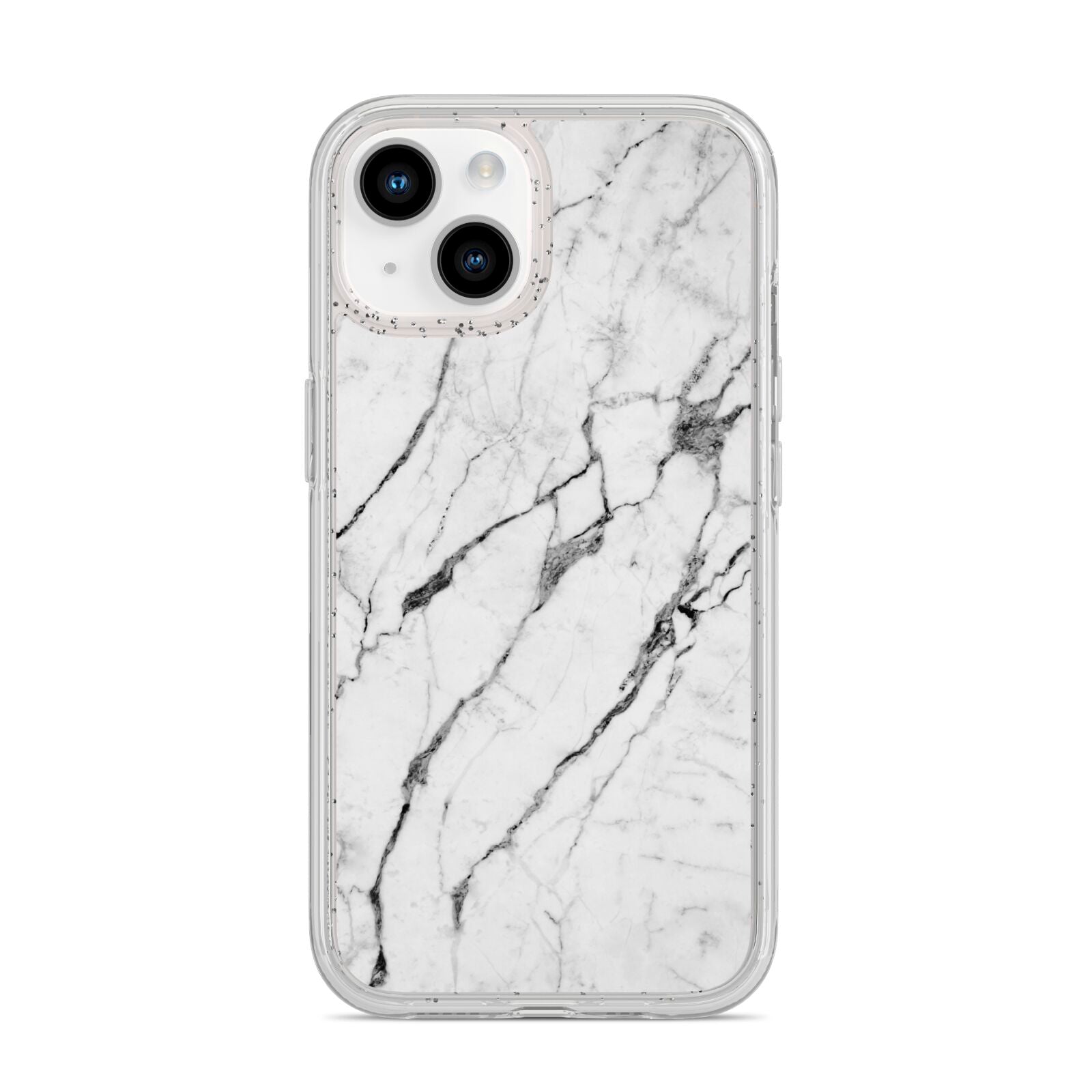 Marble White iPhone 14 Glitter Tough Case Starlight