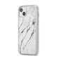 Marble White iPhone 14 Plus Clear Tough Case Starlight Angled Image