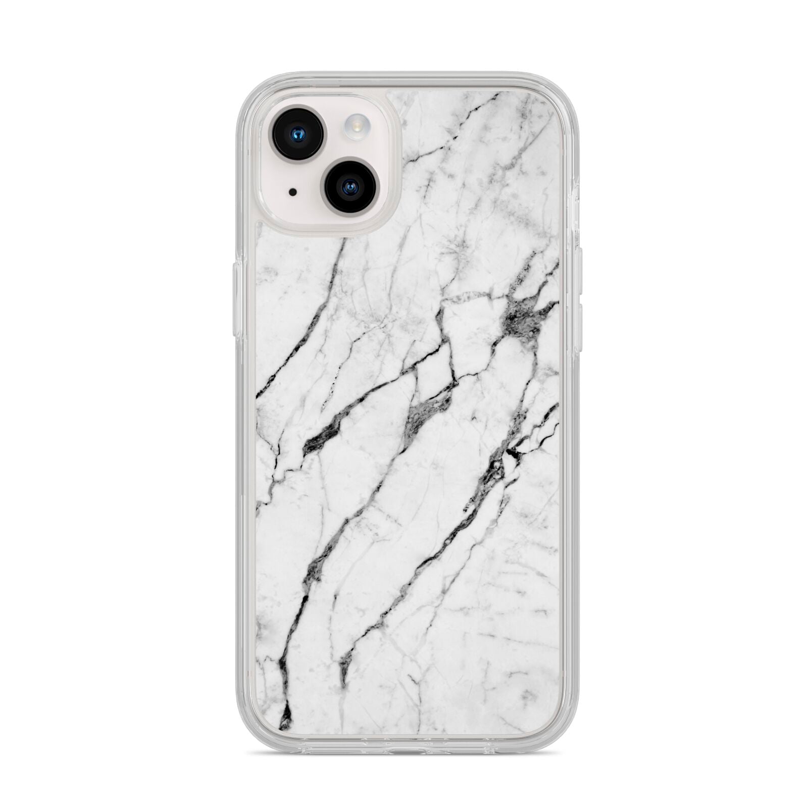 Marble White iPhone 14 Plus Clear Tough Case Starlight