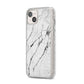 Marble White iPhone 14 Plus Glitter Tough Case Starlight Angled Image