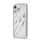 Marble White iPhone 14 Pro Max Glitter Tough Case Silver Angled Image