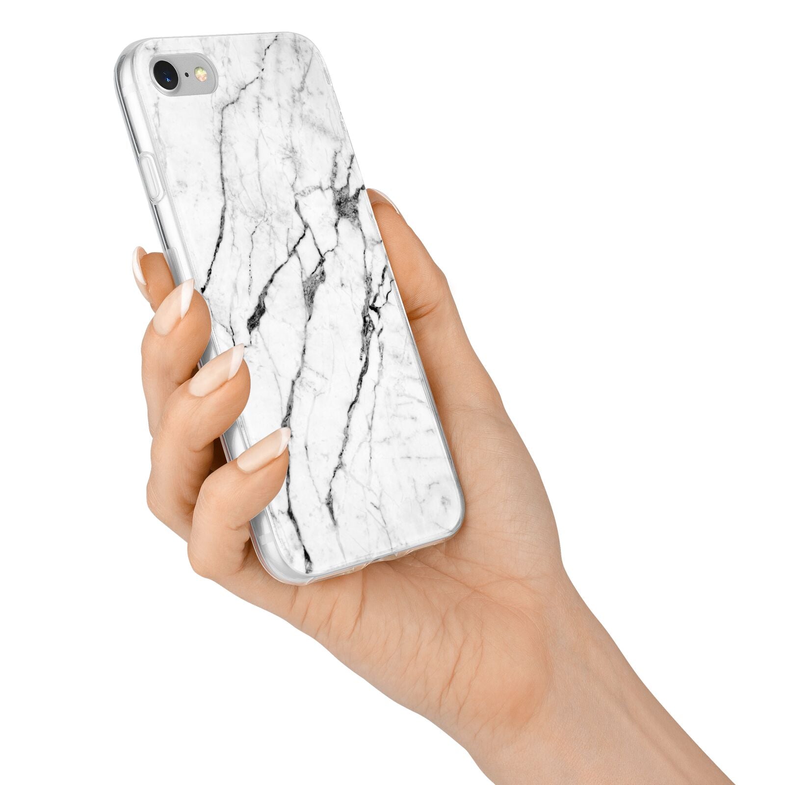 Marble White iPhone 7 Bumper Case on Silver iPhone Alternative Image