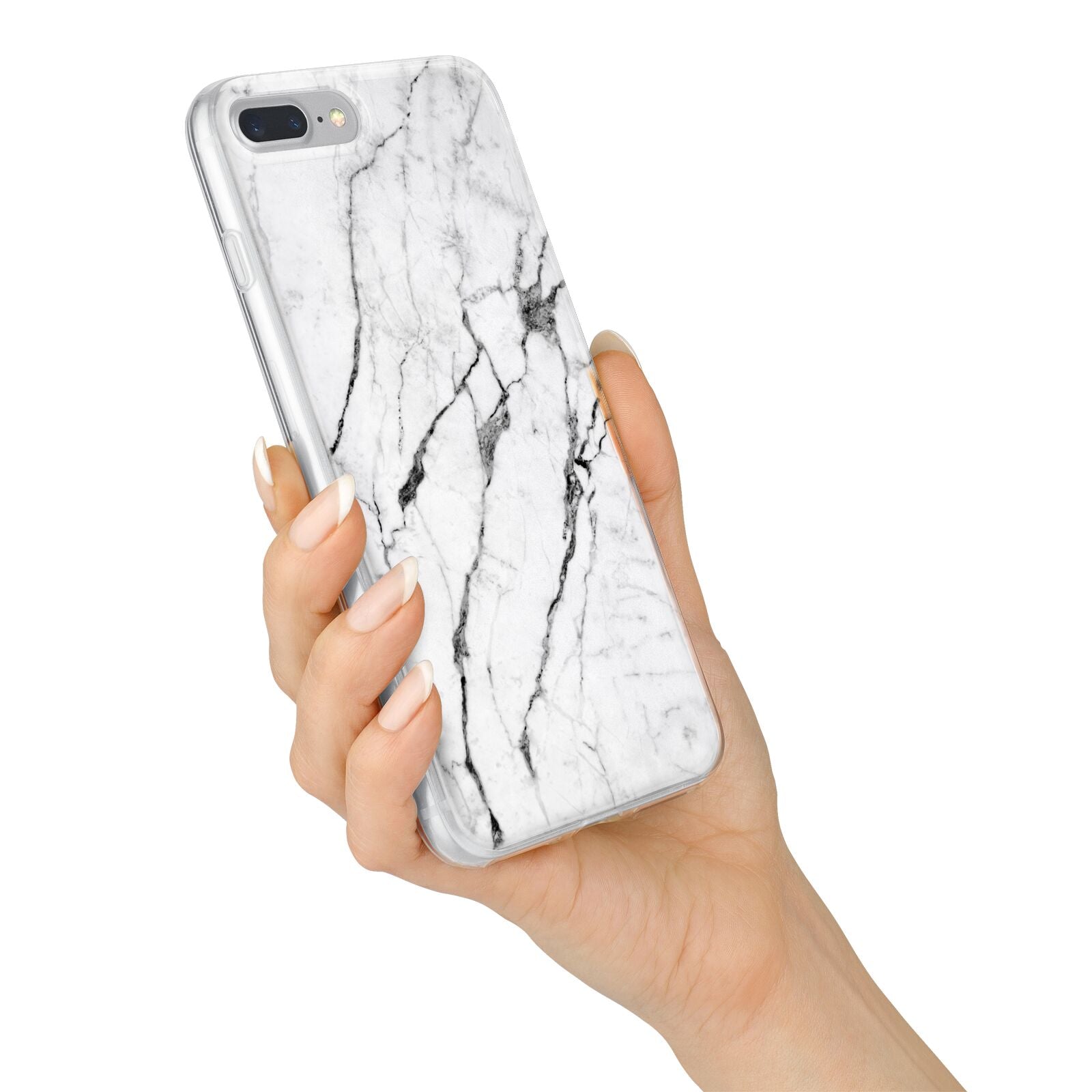 Marble White iPhone 7 Plus Bumper Case on Silver iPhone Alternative Image