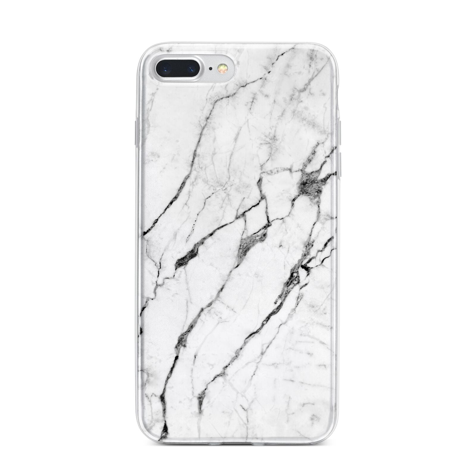 Marble White iPhone 7 Plus Bumper Case on Silver iPhone