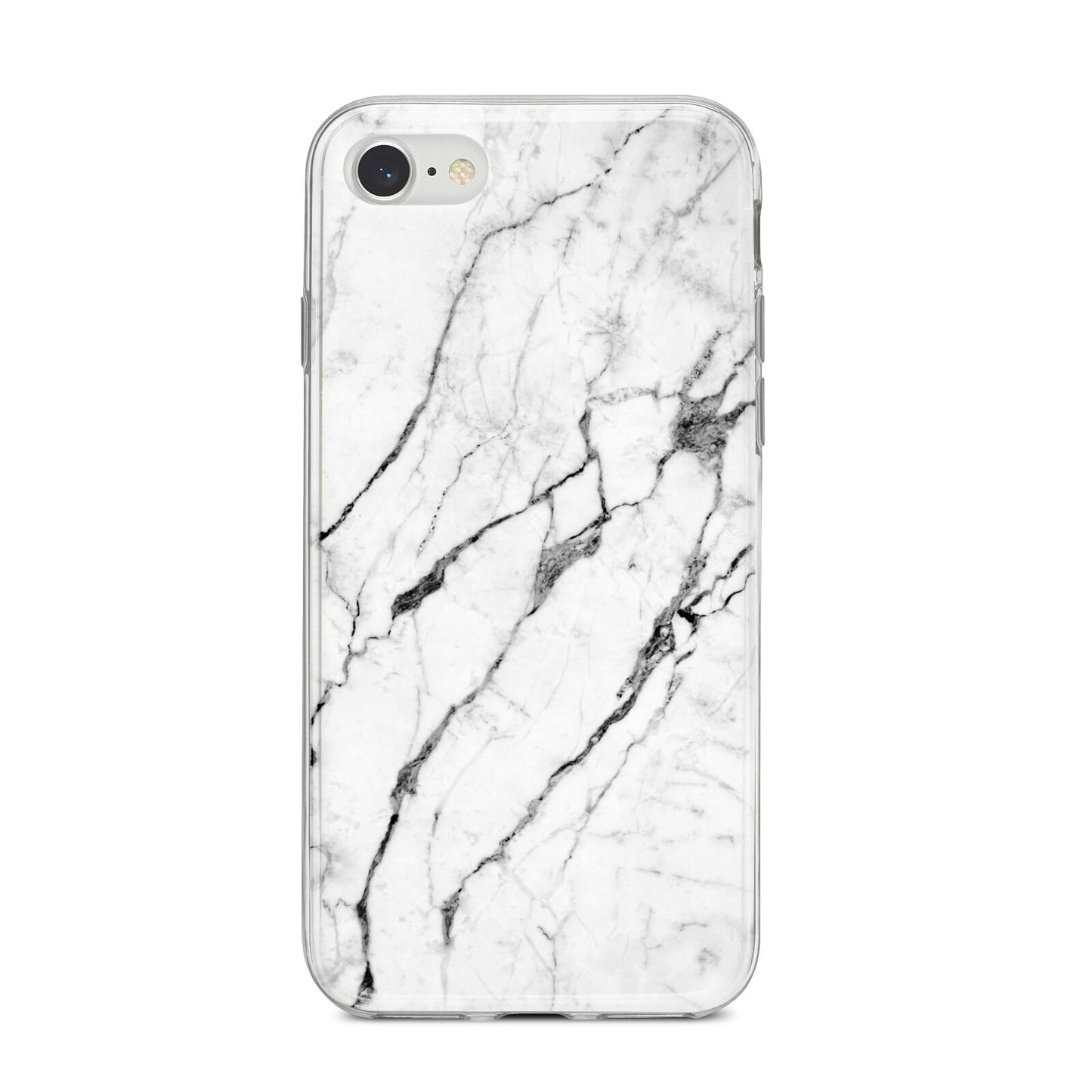 Marble White iPhone 8 Bumper Case on Silver iPhone