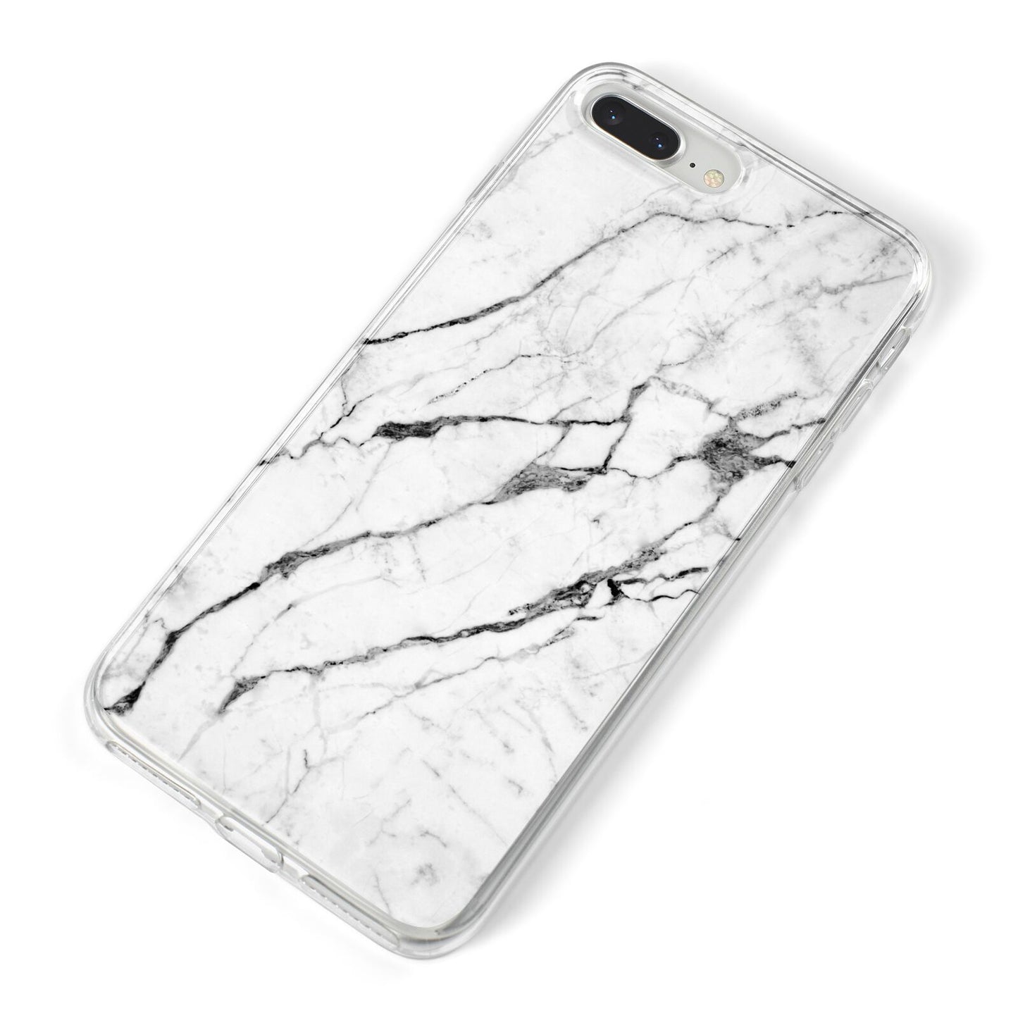 Marble White iPhone 8 Plus Bumper Case on Silver iPhone Alternative Image