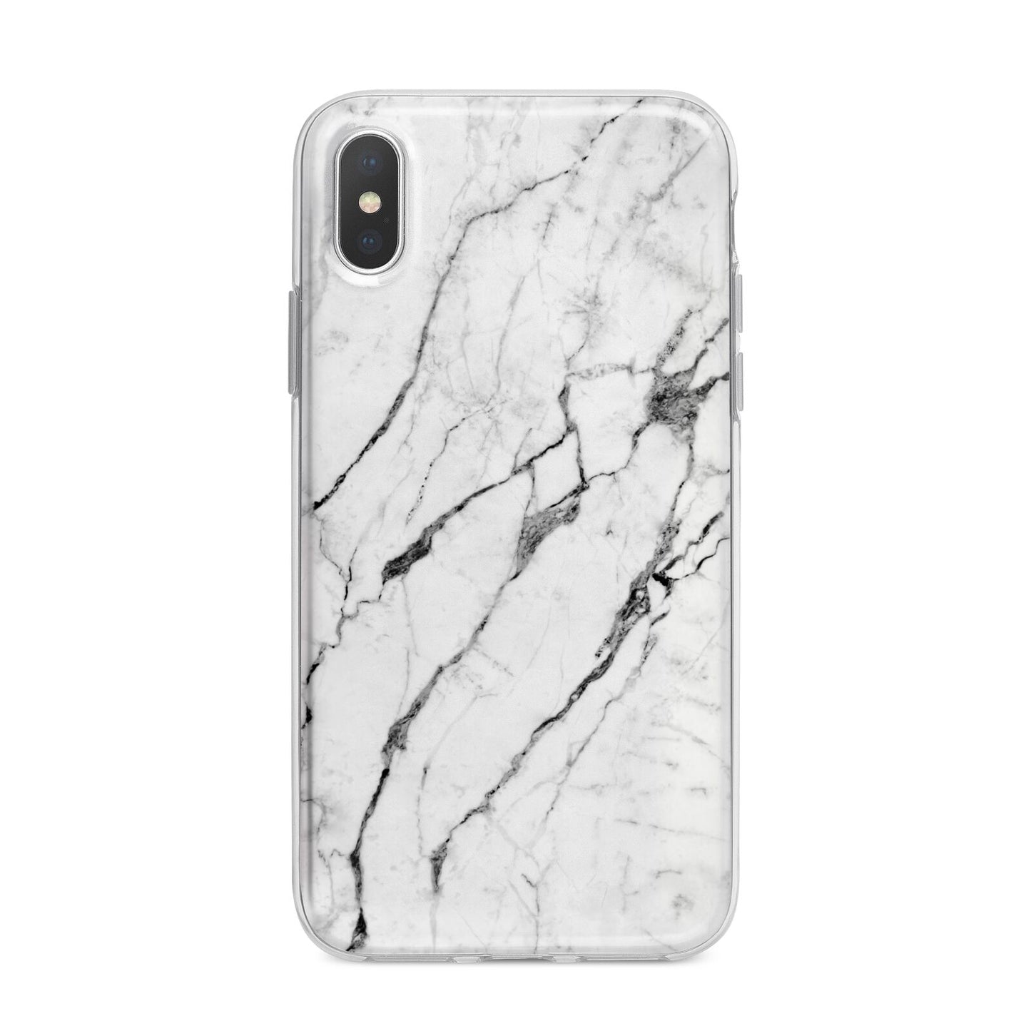 Marble White iPhone X Bumper Case on Silver iPhone Alternative Image 1