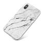 Marble White iPhone X Bumper Case on Silver iPhone